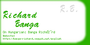 richard banga business card